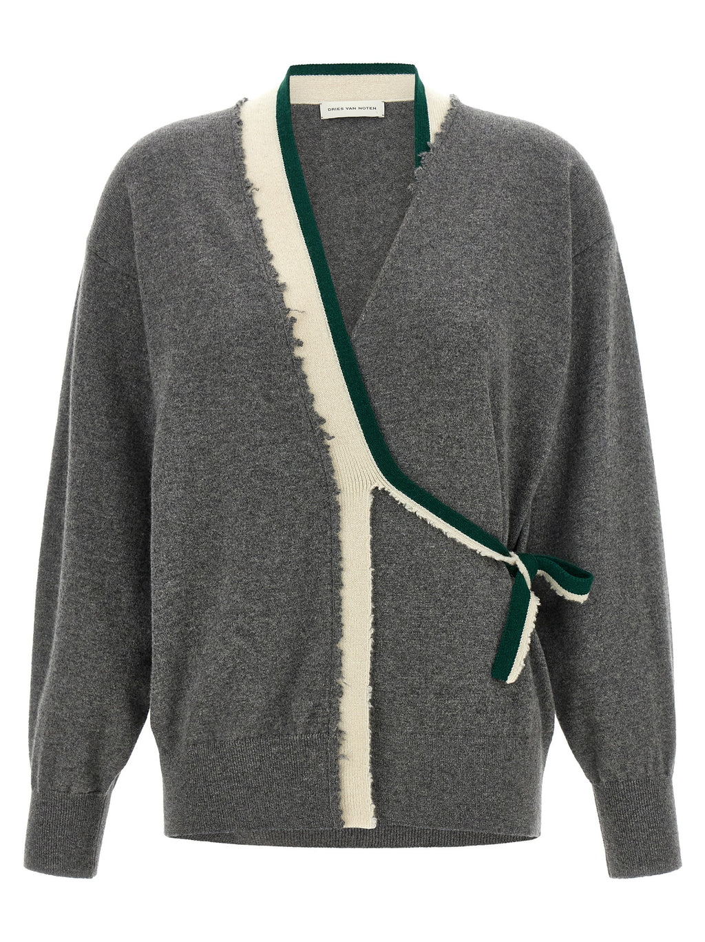 Dries Van Noten Grauer Kaschmir-Strickjacke