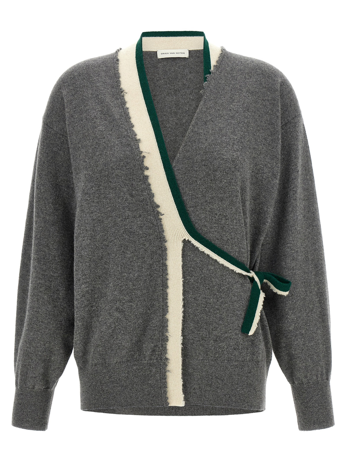 Dries Van Noten Grauer Kaschmir-Strickjacke