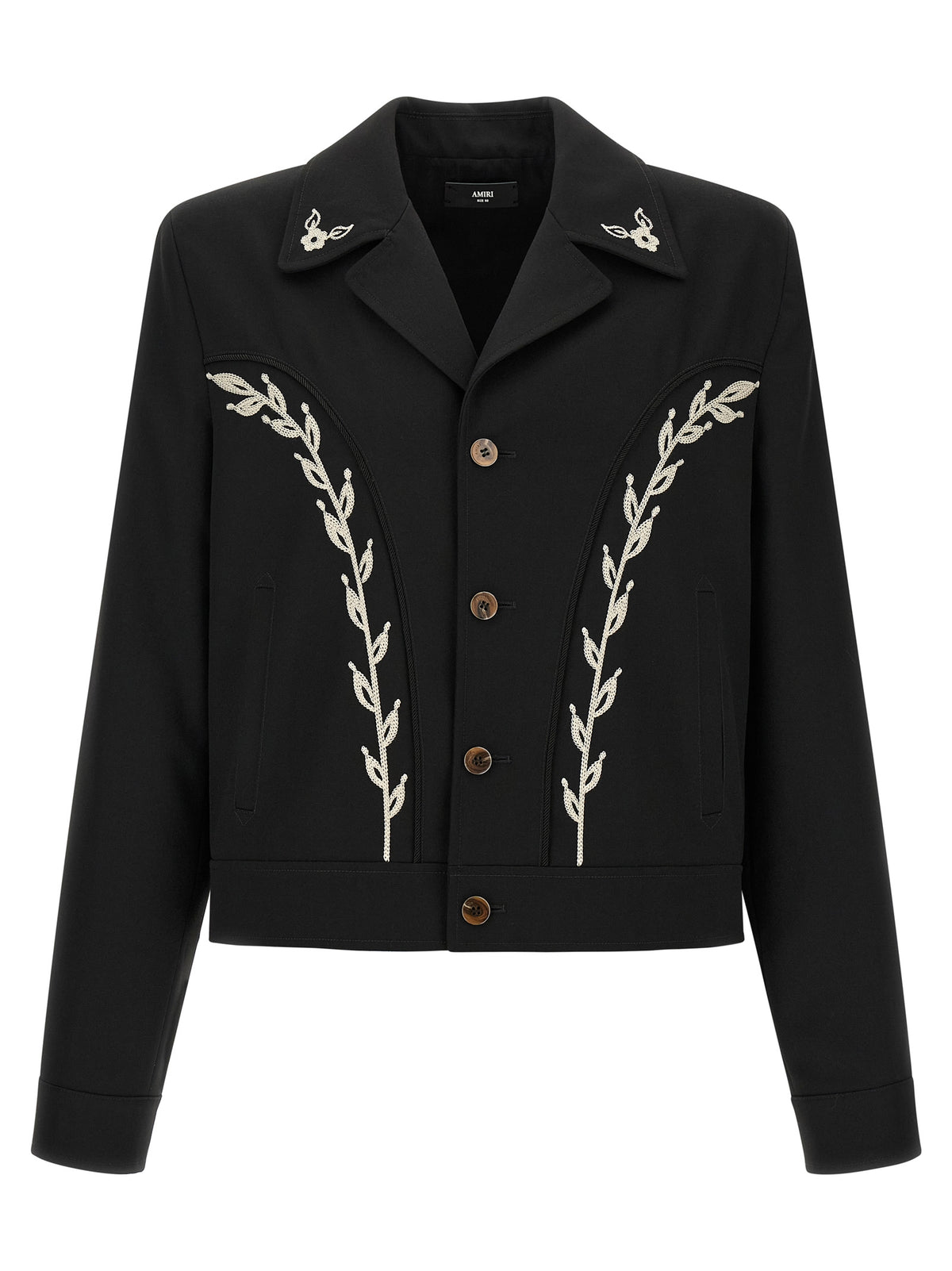 Amiri Schwarze Polyester-Jacke in voller Länge