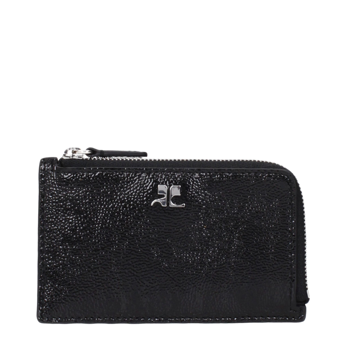 Courrèges Schwarzes Leder Portemonnaie