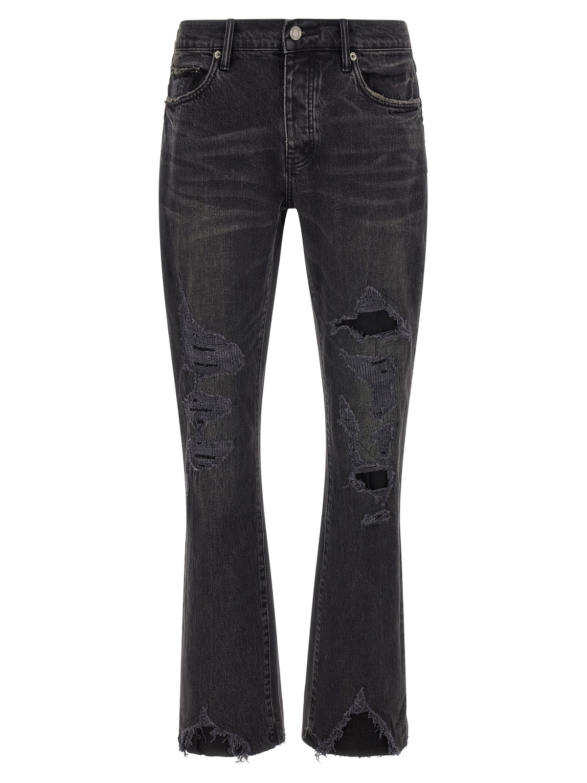 PURPLE Schwarze Baumwoll-Schlagjeans