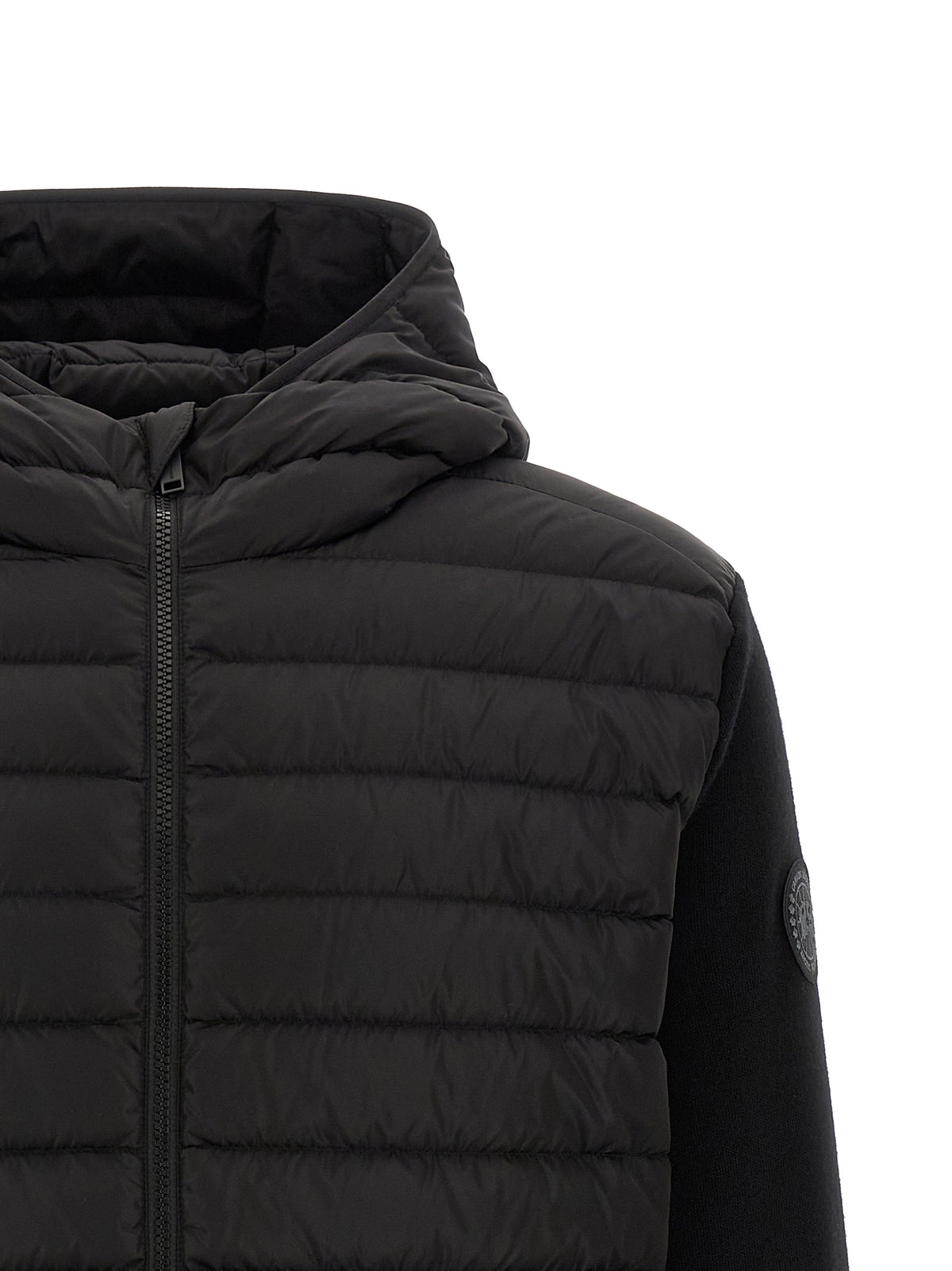 Canada Goose Schwarze Wolljacke in voller Länge