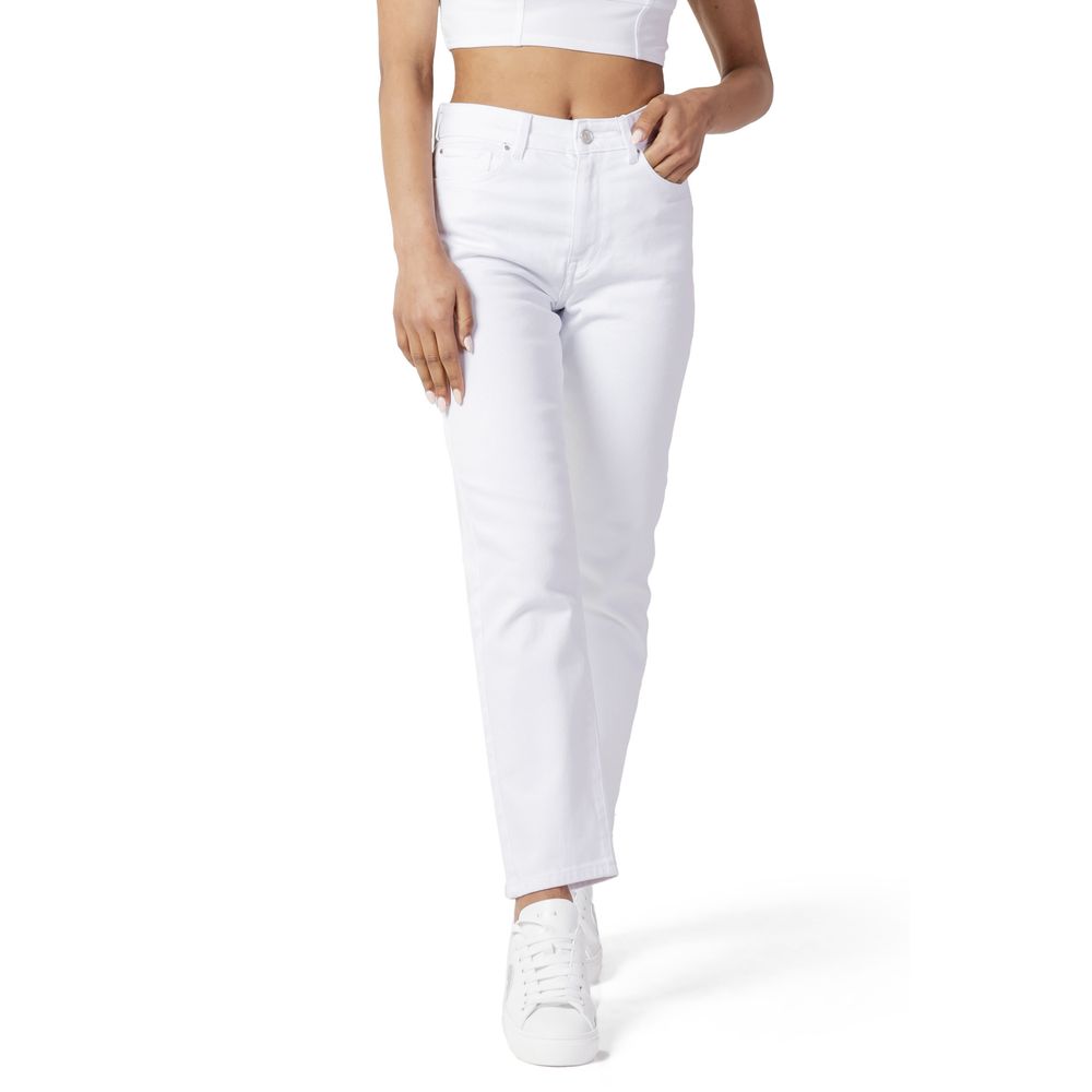 Only Weiße Baumwoll-Mom-Jeans