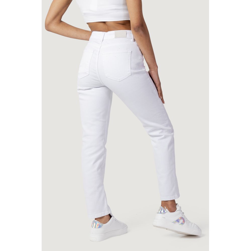 Only Weiße Baumwoll-Mom-Jeans