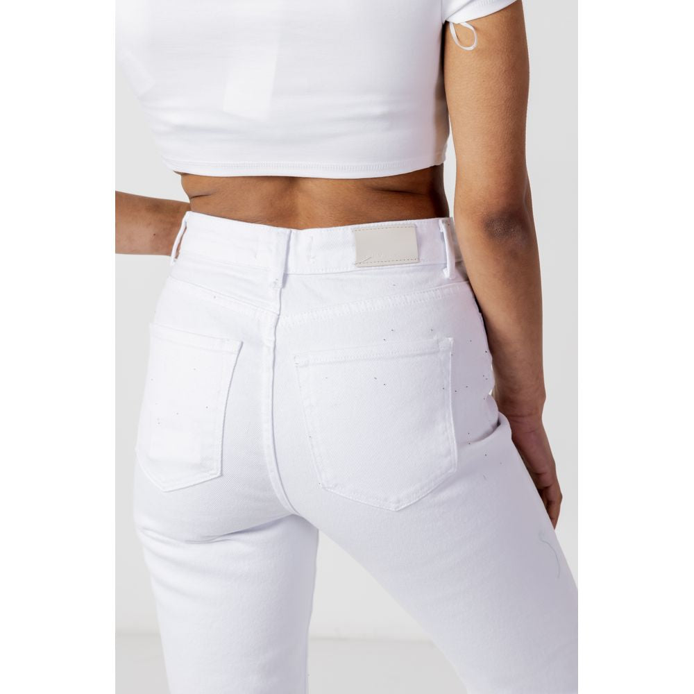 Only Weiße Baumwoll-Mom-Jeans