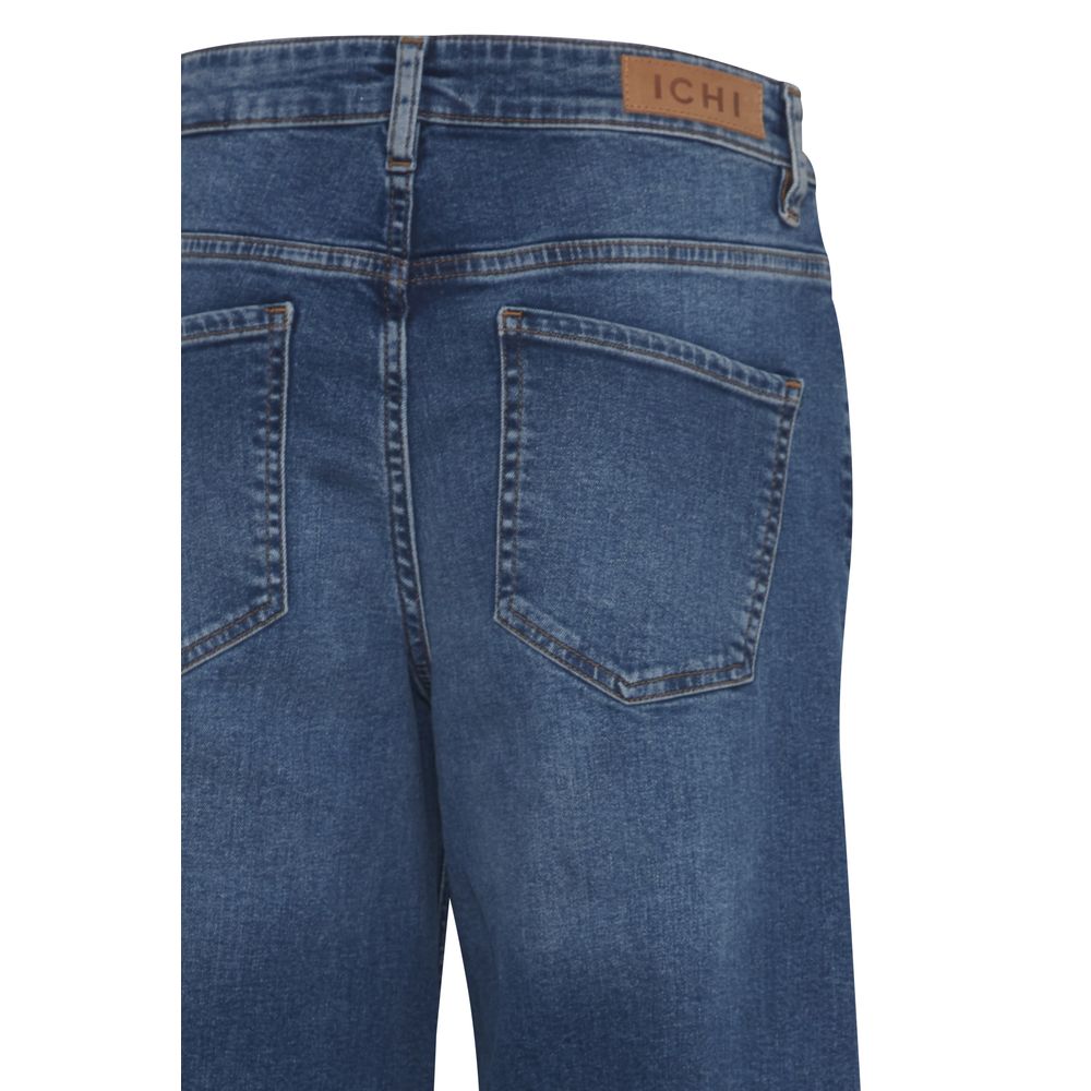 ICHI Blaue Bootcut-Jeans aus Baumwolle