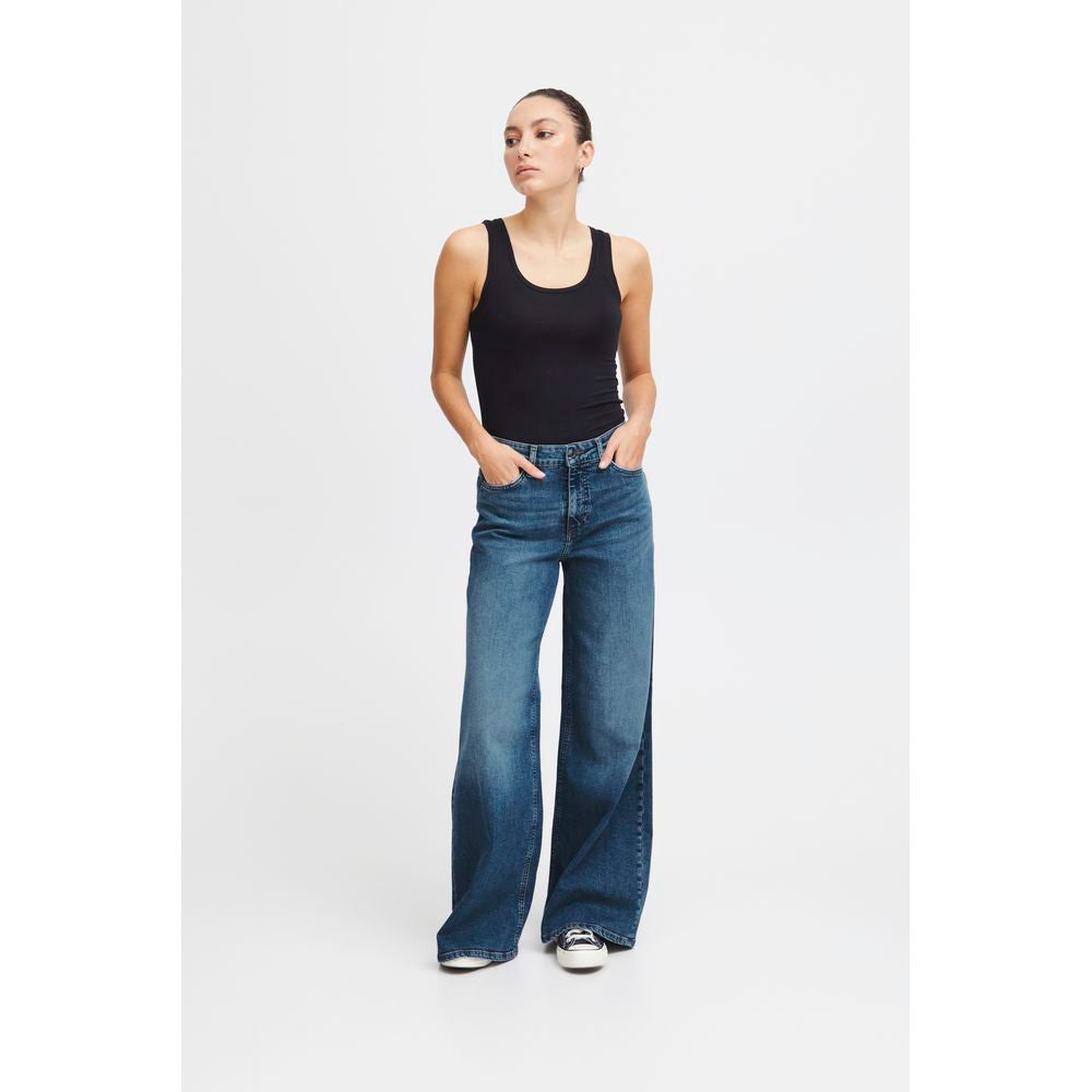 ICHI Blaue Bootcut-Jeans aus Baumwolle