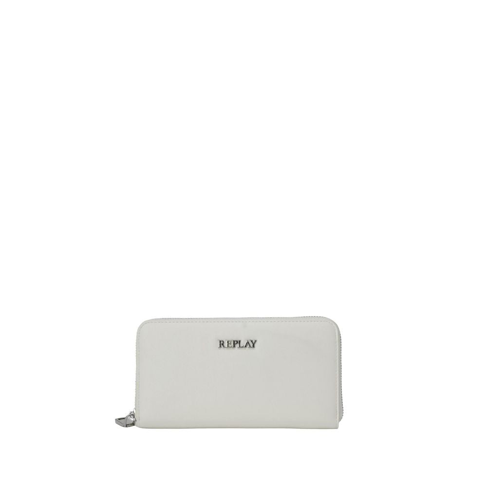 Replay Weiße Brieftasche aus Polyurethan