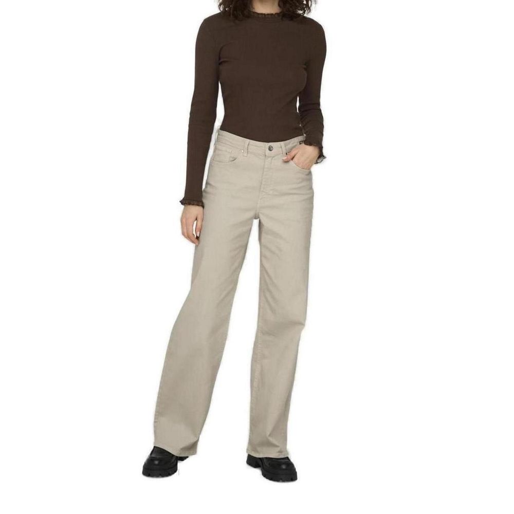 Only Beige Baumwoll Jeans im Relaxed Fit