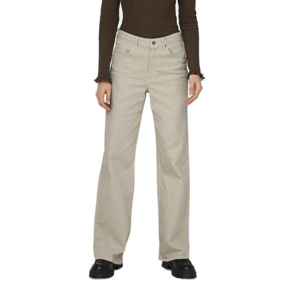 Only Beige Baumwoll Jeans im Relaxed Fit