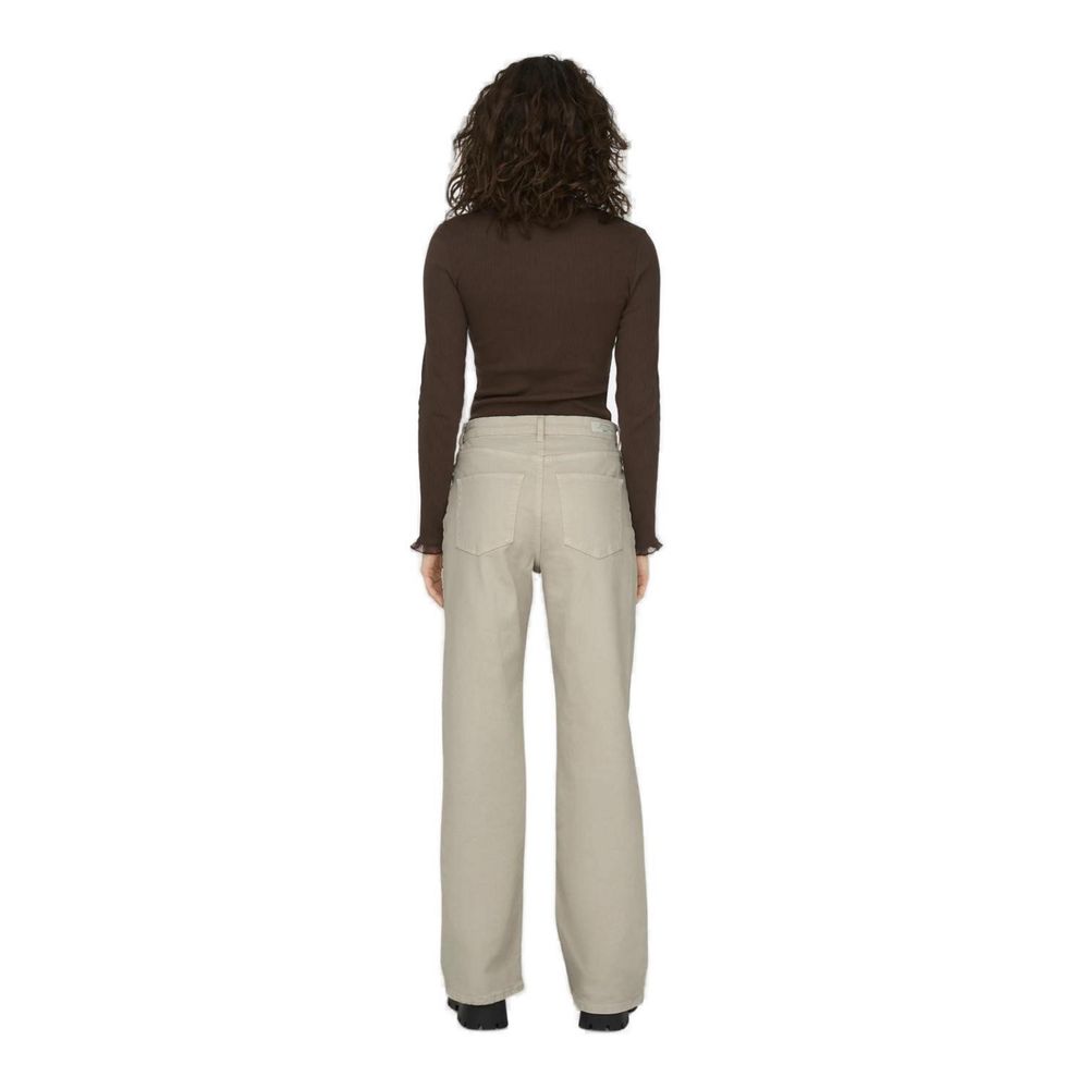 Only Beige Baumwoll Jeans im Relaxed Fit