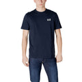 EA7 Emporio Armani Blaues Baumwoll-Sportswear-T-Shirt
