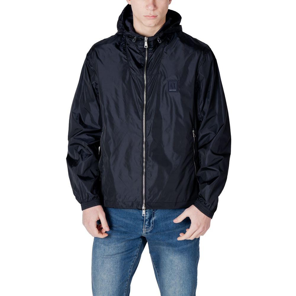 Armani Exchange Blaue Shell-Jacke aus Polyamid