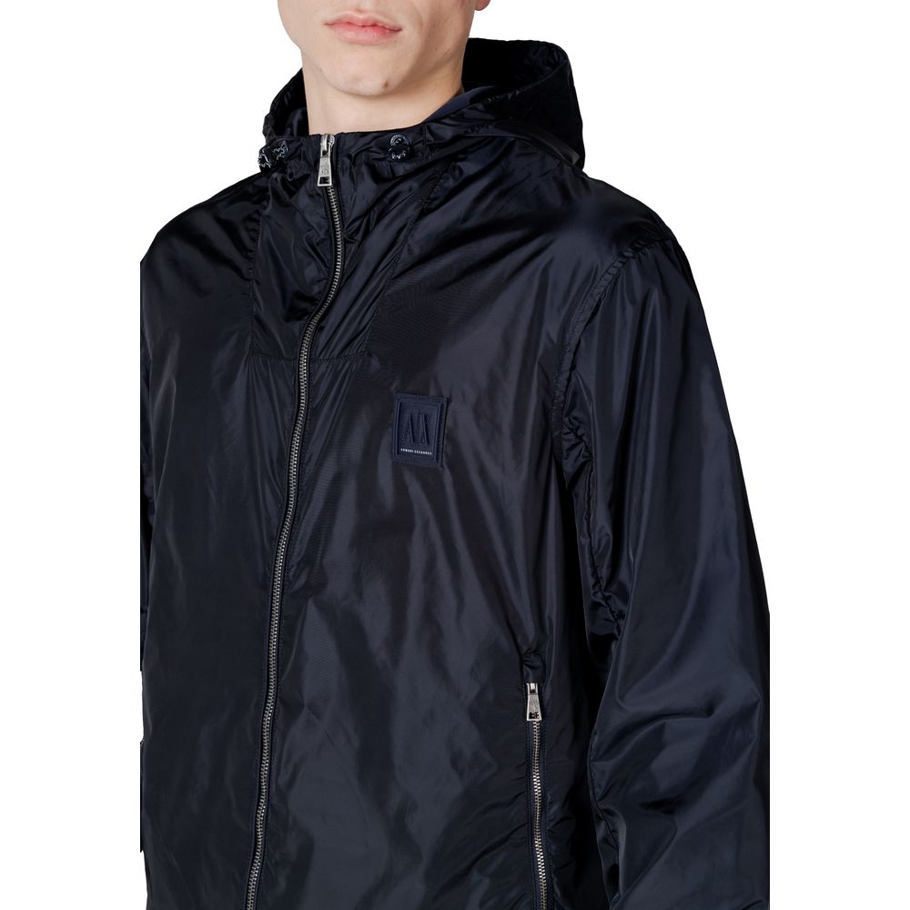 Armani Exchange Blaue Shell-Jacke aus Polyamid