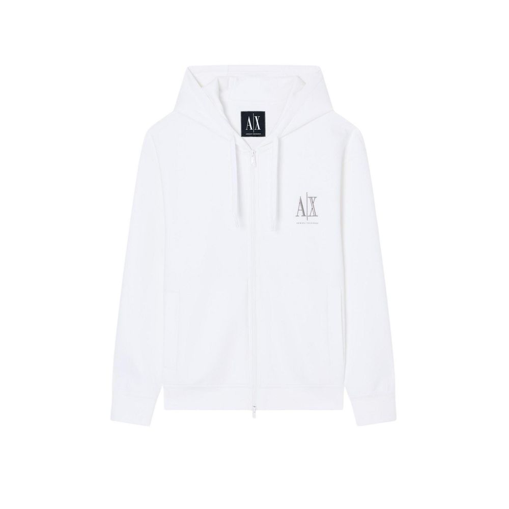 Armani Exchange Weiße Baumwoll-Kapuzenpullover