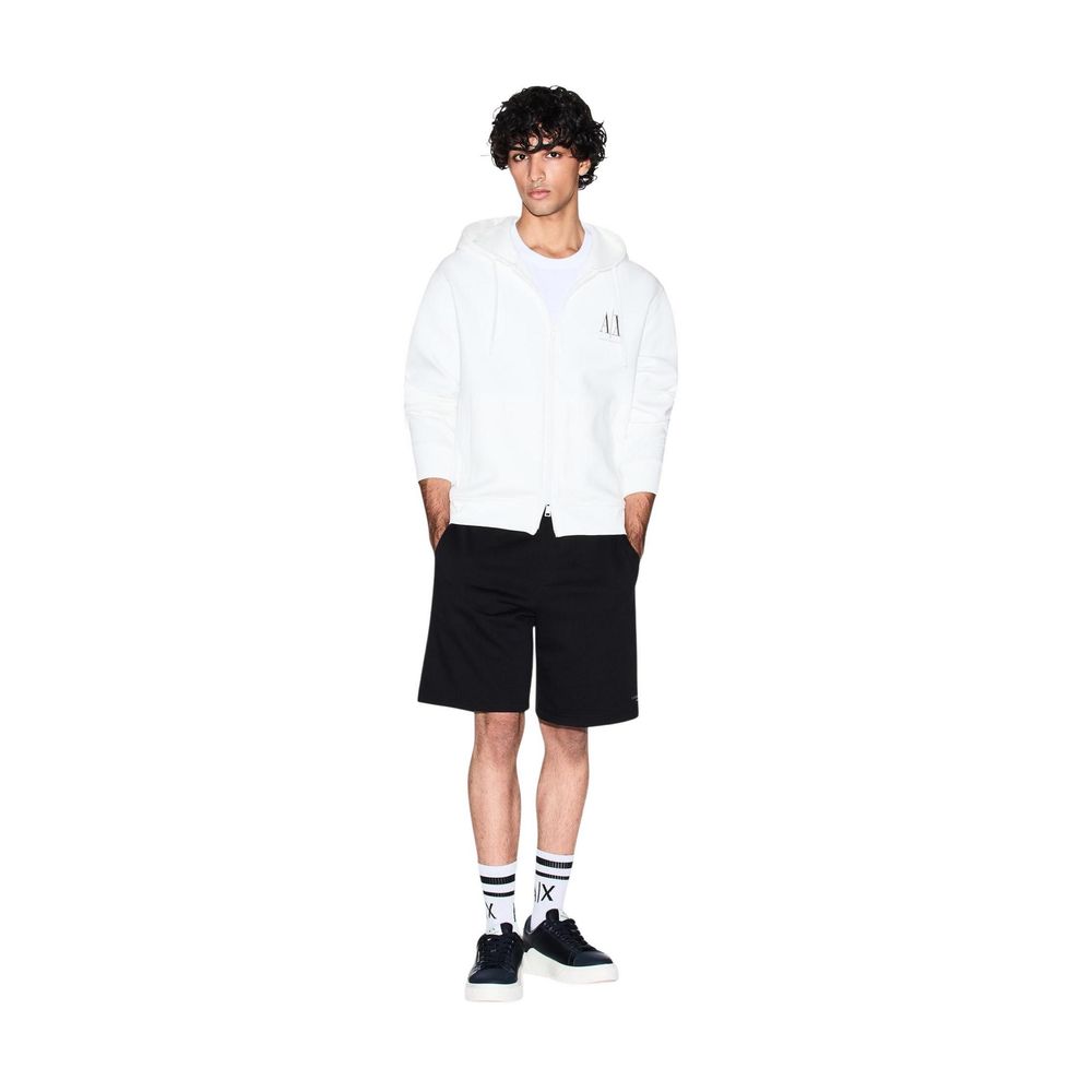 Armani Exchange Weiße Baumwoll-Kapuzenpullover