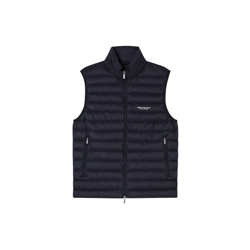 Armani Exchange Schwarze ärmellose Jacke aus Polyamid