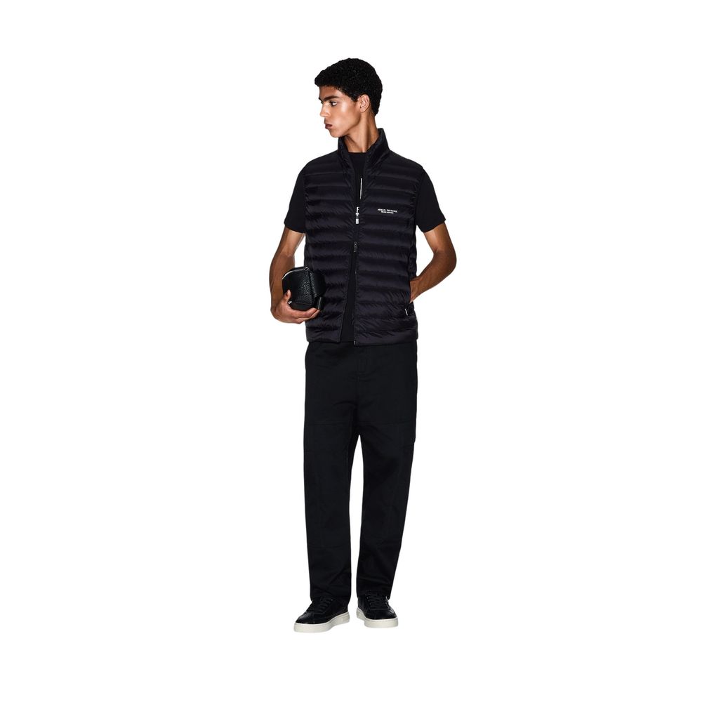 Armani Exchange Schwarze ärmellose Jacke aus Polyamid