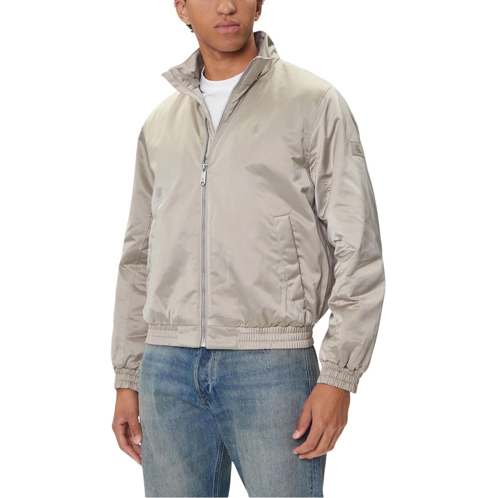 Calvin Klein Jeans Beige Recycled Polyester Bomberjacke