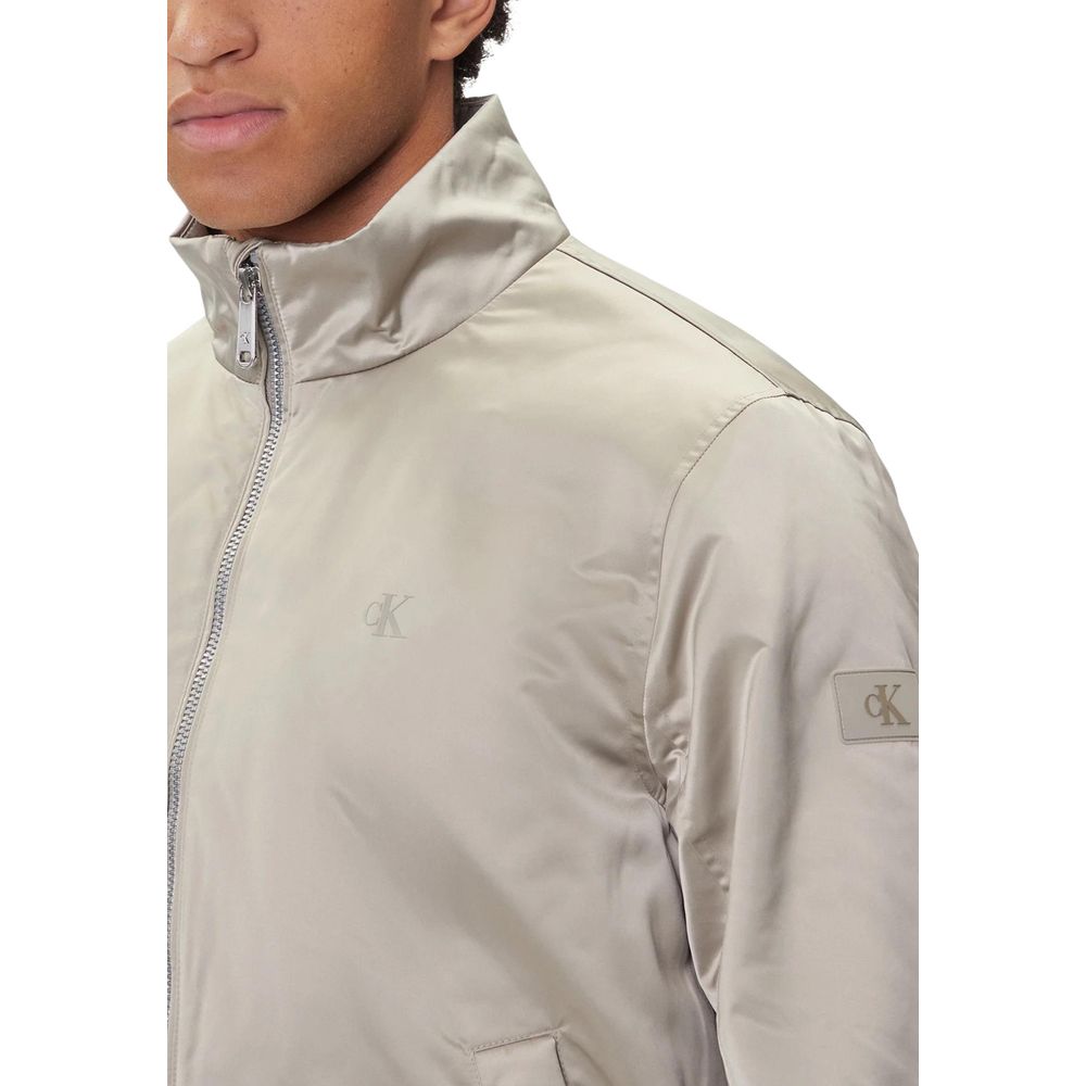Calvin Klein Jeans Beige Recycled Polyester Bomberjacke