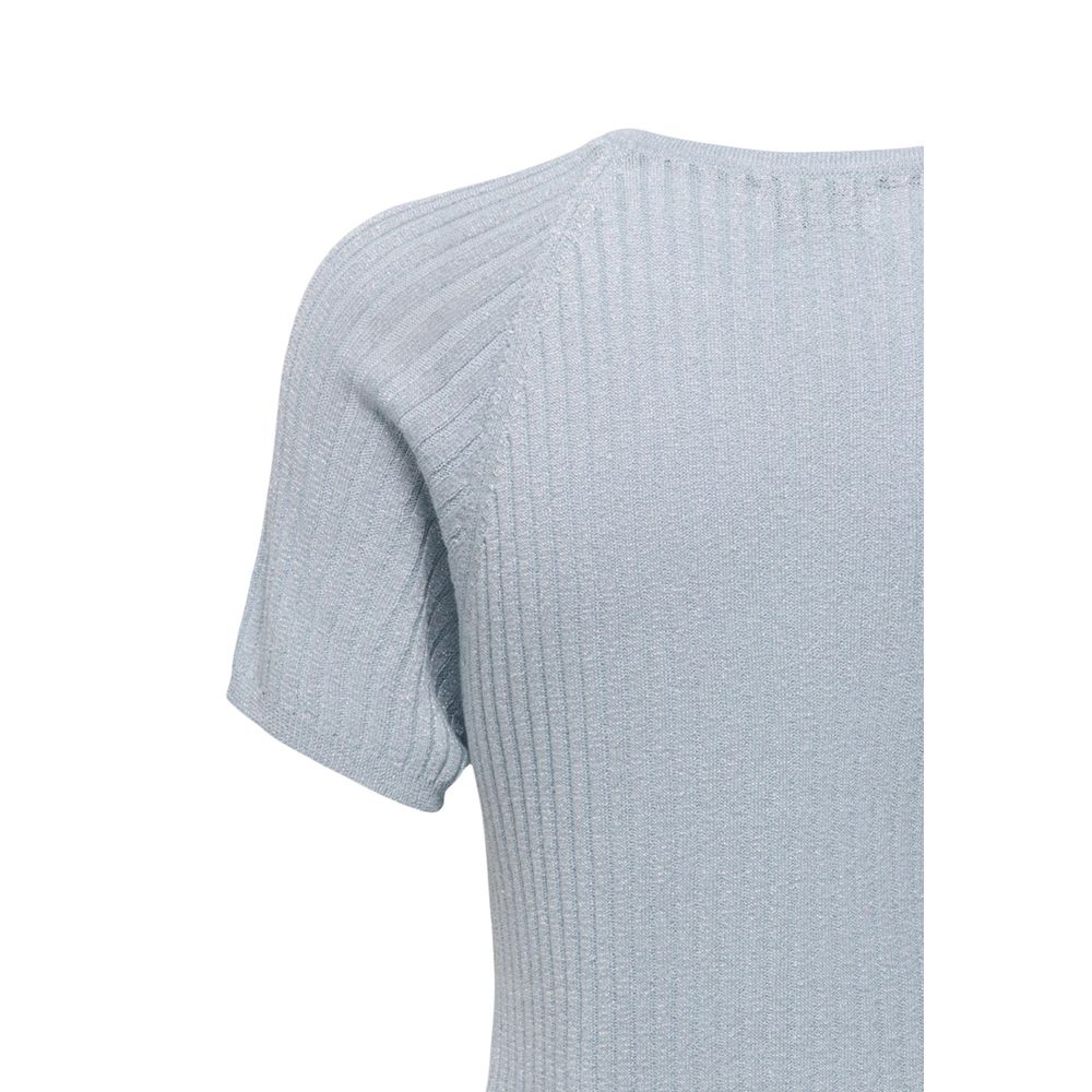 Jacqueline De Yong Blaues Viskose-T-Shirt