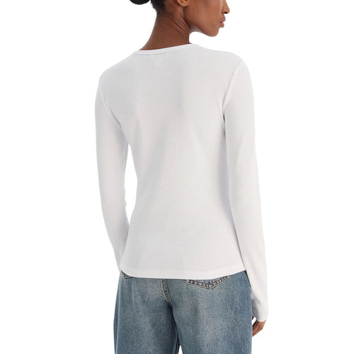 Calvin Klein Jeans Weißes Langarm-T-Shirt aus Baumwolle