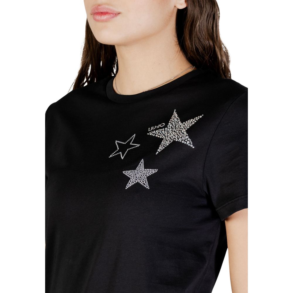 Liu Jo Schwarzes Baumwoll-T-Shirt