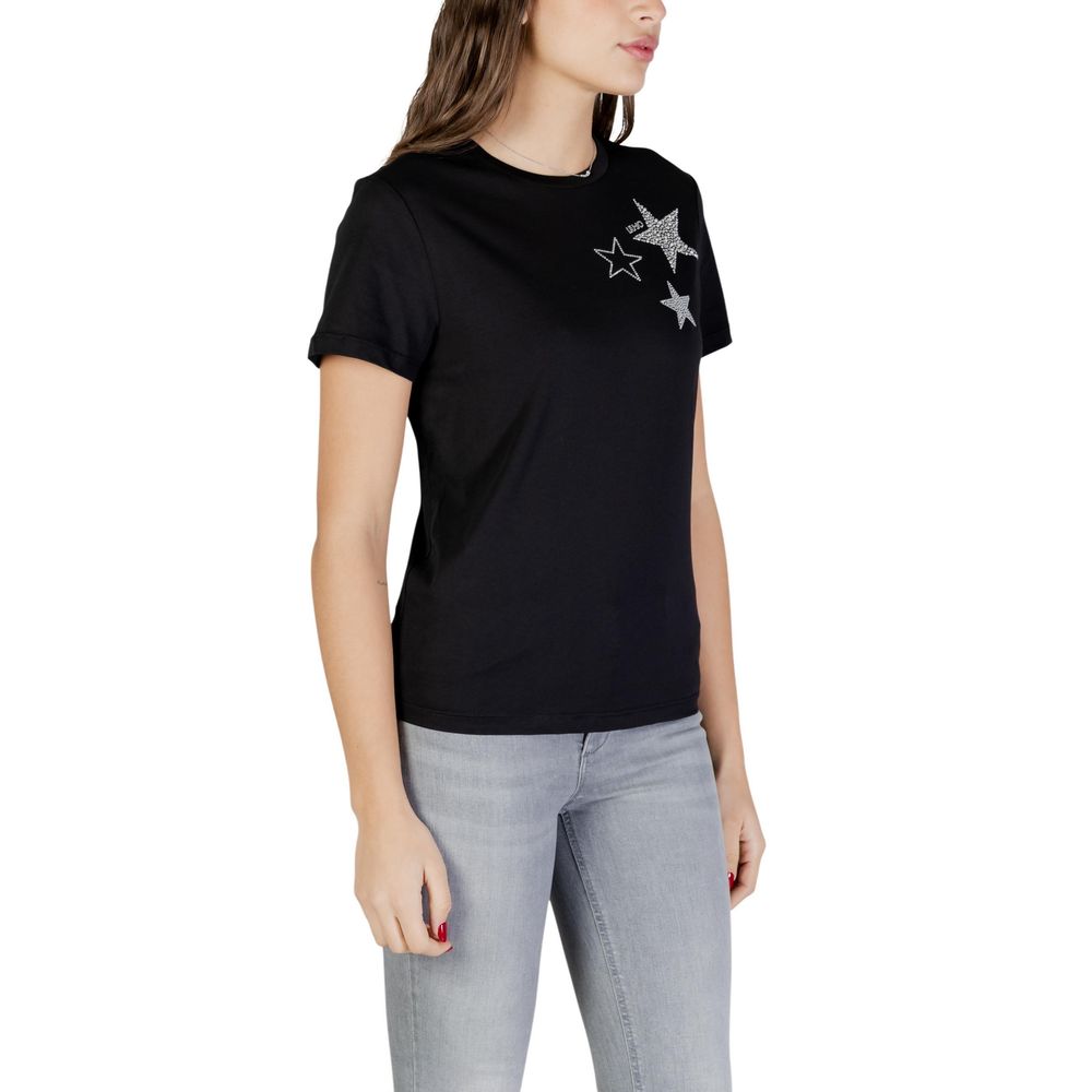 Liu Jo Schwarzes Baumwoll-T-Shirt