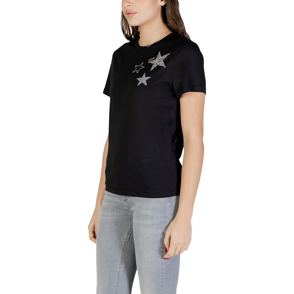 Liu Jo Schwarzes Baumwoll-T-Shirt