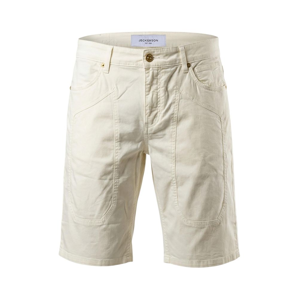 Jeckerson Cremefarbene Baumwoll-Bermudashorts