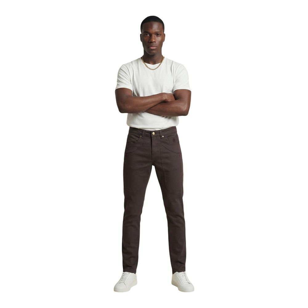 Jeckerson Braune Baumwoll-Skinny-Jeans