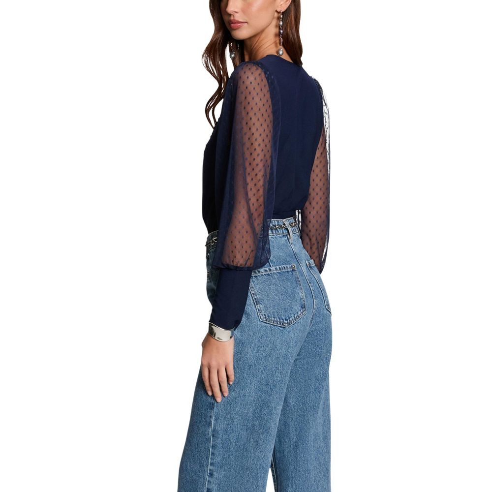 Morgan De Toi Blaues Langarmshirt aus Polyester