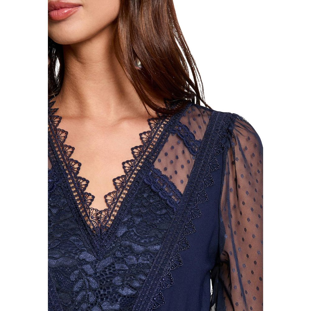Morgan De Toi Blaues Langarmshirt aus Polyester
