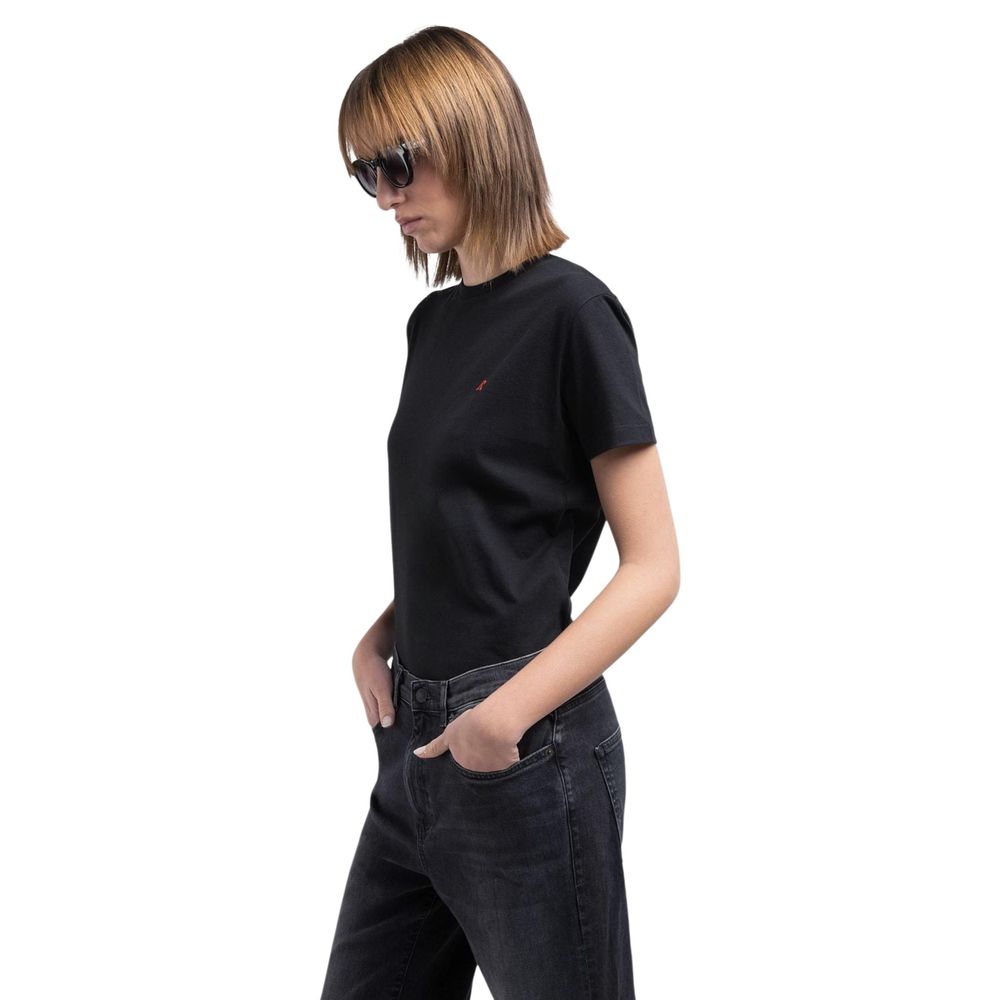 Replay Schwarzes Baumwoll-T-Shirt