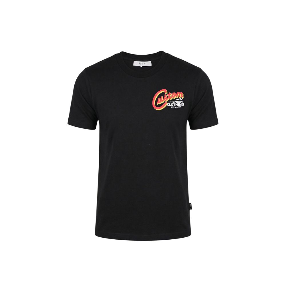 Replay Schwarzes Baumwoll-T-Shirt