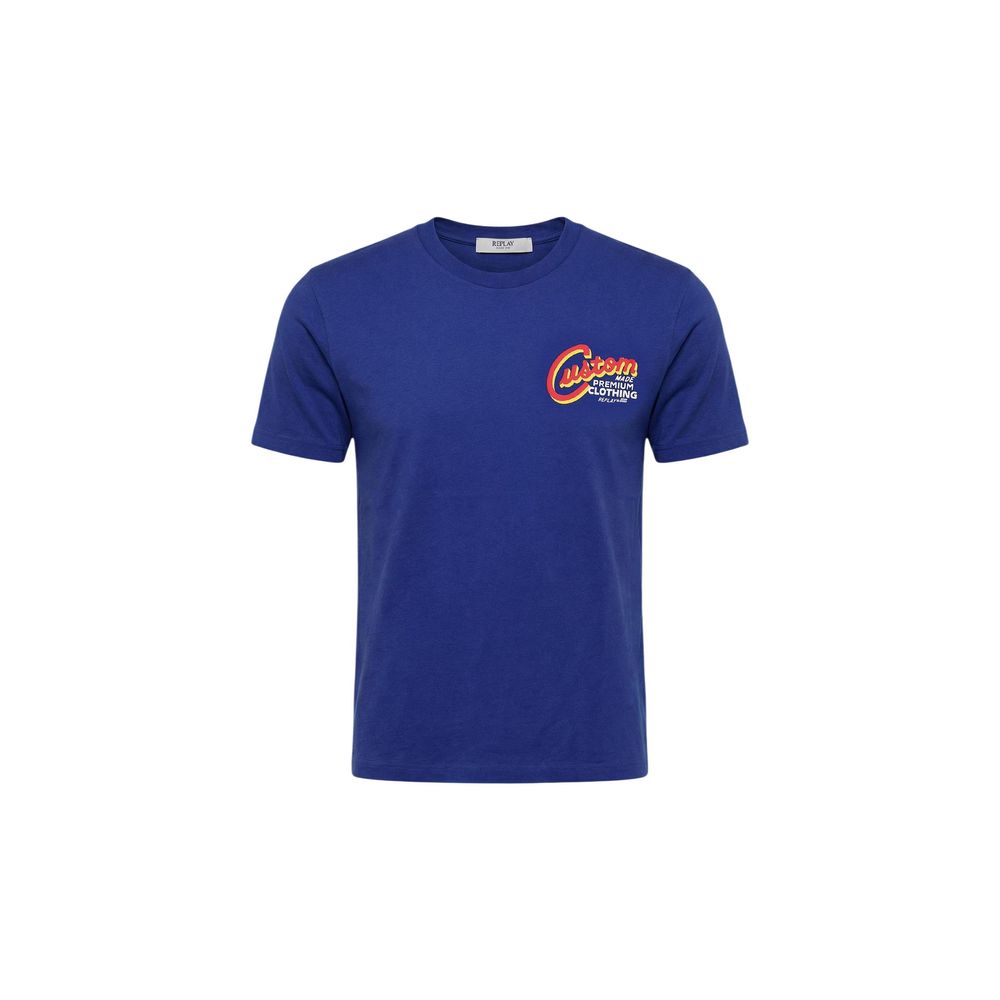 Replay Blaues Baumwoll-T-Shirt