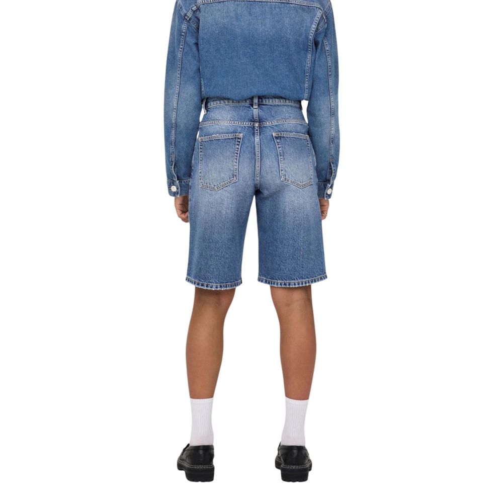Only Blaue Baumwoll-Bermudashorts