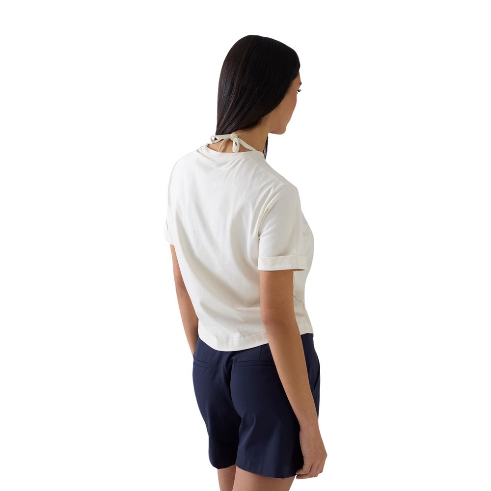 Guess Cremefarbenes Baumwoll-T-Shirt