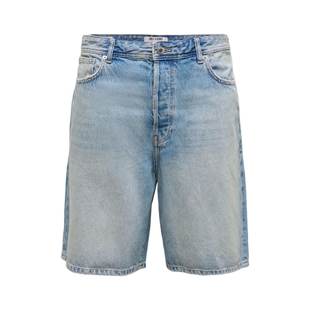 Only & Sons Hellblaue Bermuda-Shorts aus Bio-Baumwolle