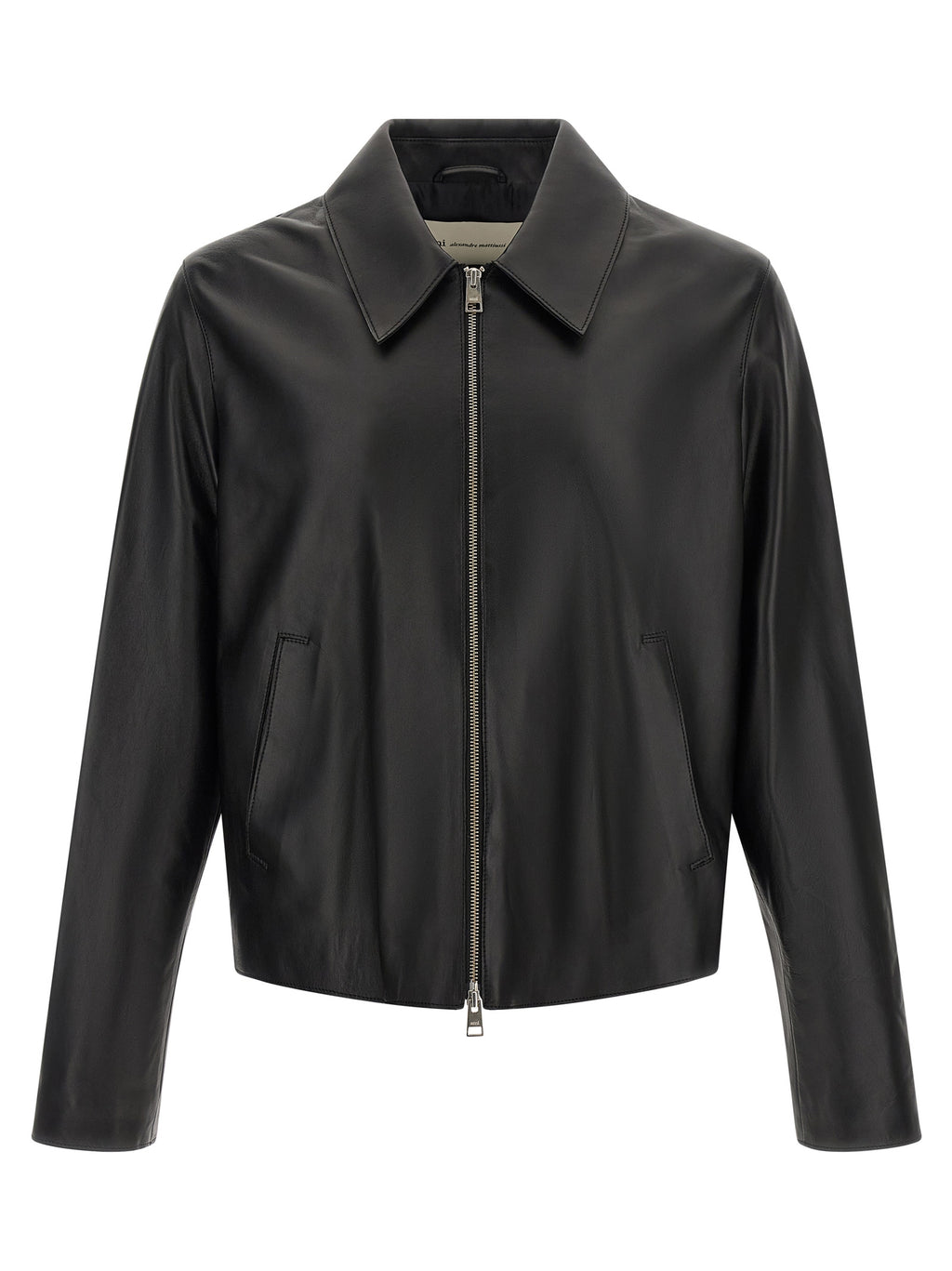 Ami Paris Schwarze Lammlederjacke