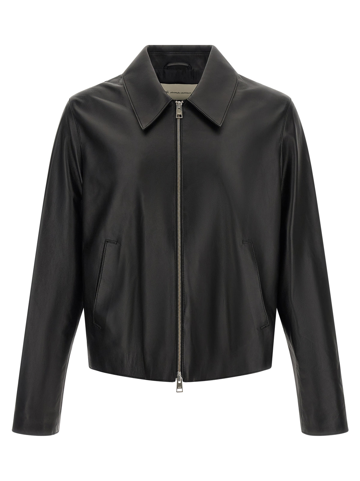 Ami Paris Schwarze Lammlederjacke