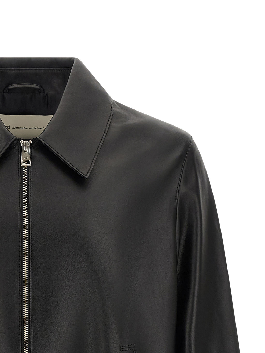 Ami Paris Schwarze Lammlederjacke