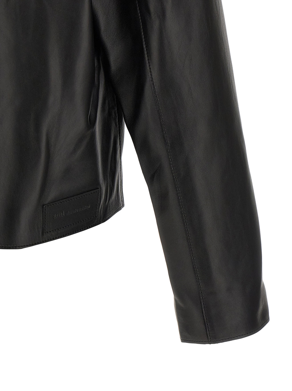 Ami Paris Schwarze Lammlederjacke
