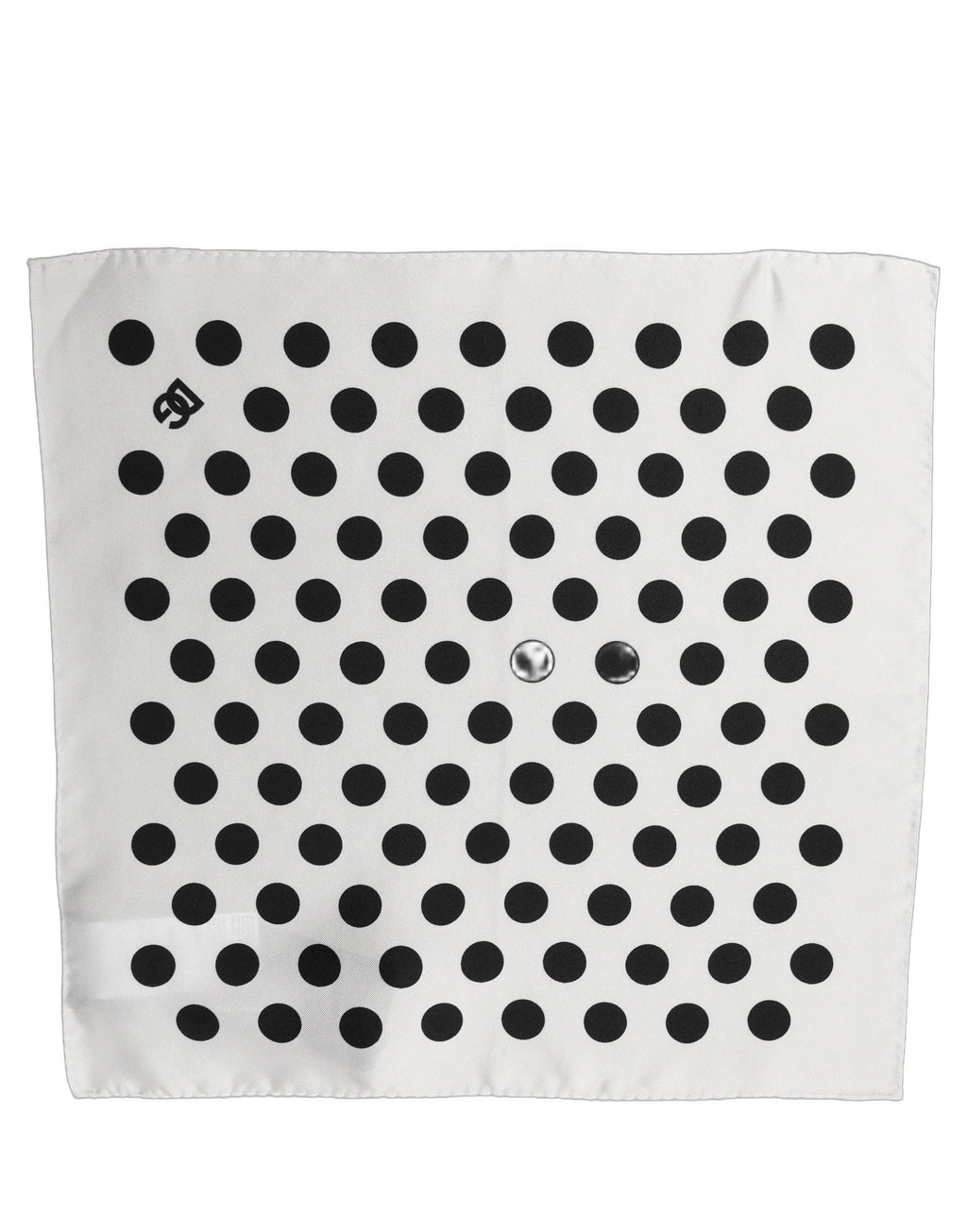 Dolce & Gabbana Weiße schwarze Polka Dot Seidenschal im Quadrat