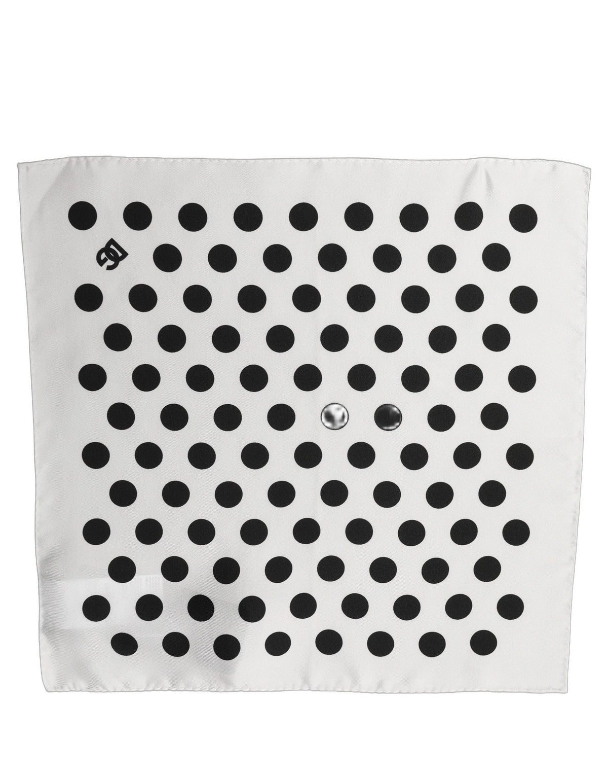 Dolce & Gabbana Weiße schwarze Polka Dot Seidenschal im Quadrat