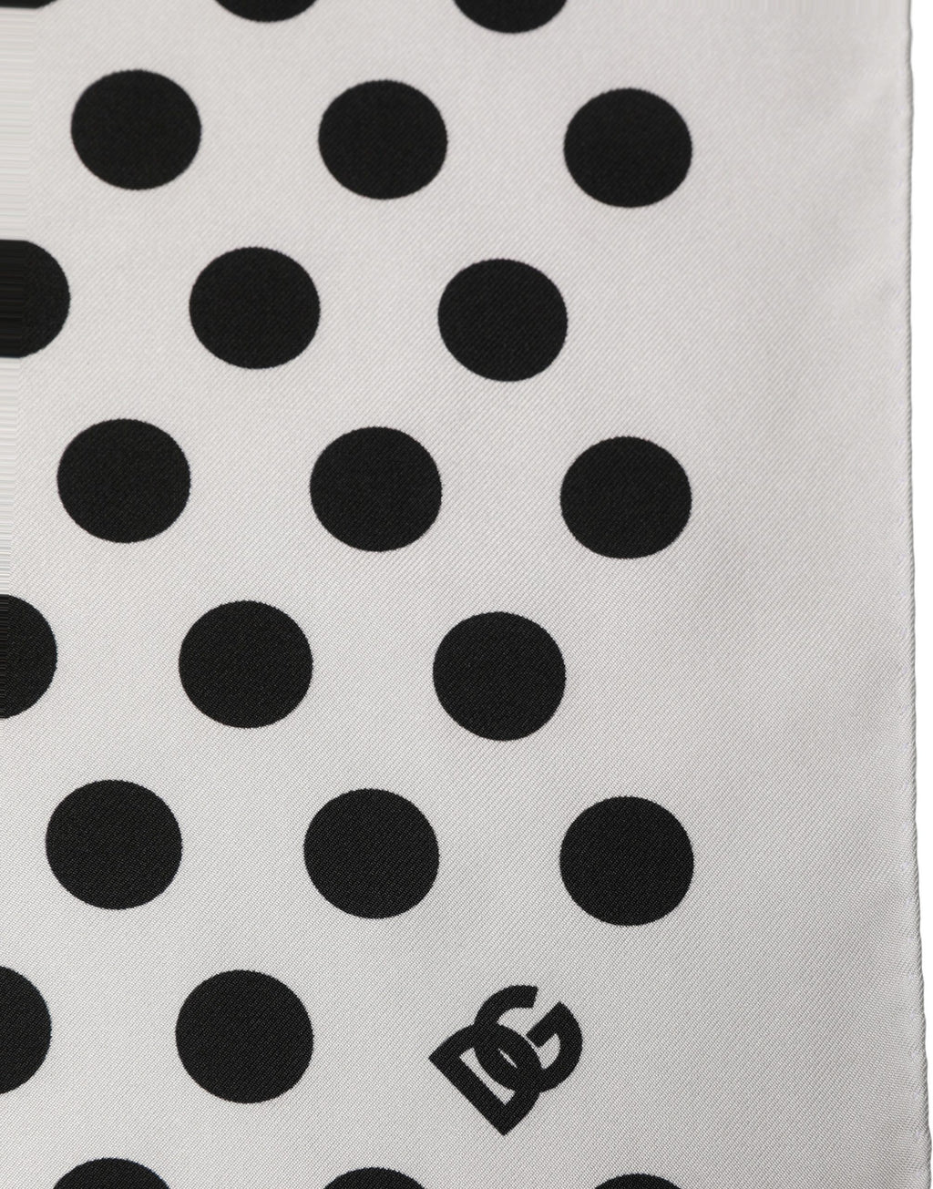 Dolce & Gabbana Weiße schwarze Polka Dot Seidenschal im Quadrat