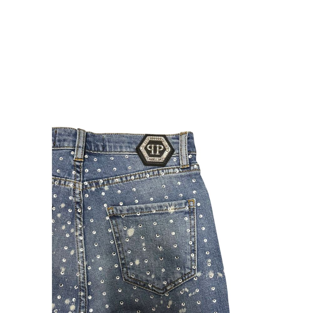 Philipp Plein Blaue Baumwoll-Jeans für Damen
