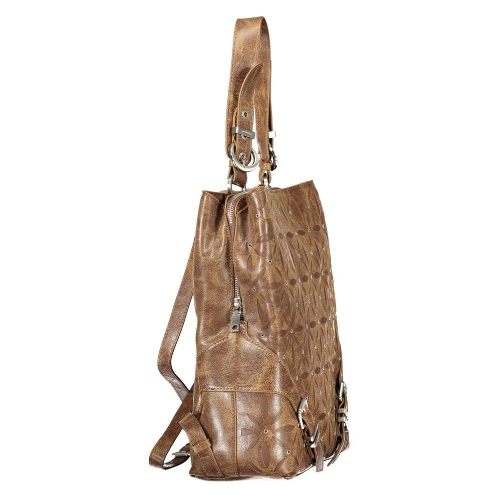 Desigual Brauner Rucksack aus Polyurethan für Damen