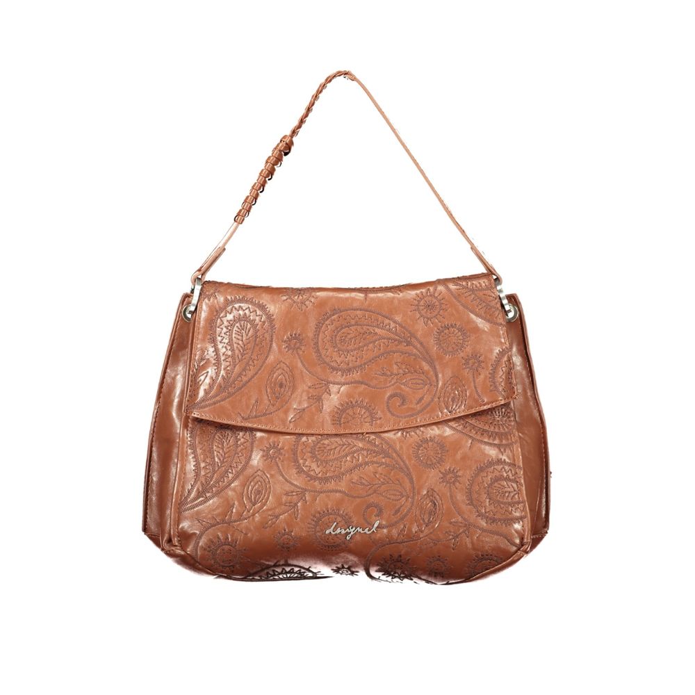 Desigual Braune Damenhandtasche aus Polyurethan