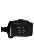 Dolce & Gabbana Herren Gürtel aus schwarzem Stoff mit Metallschnalle und Logo
